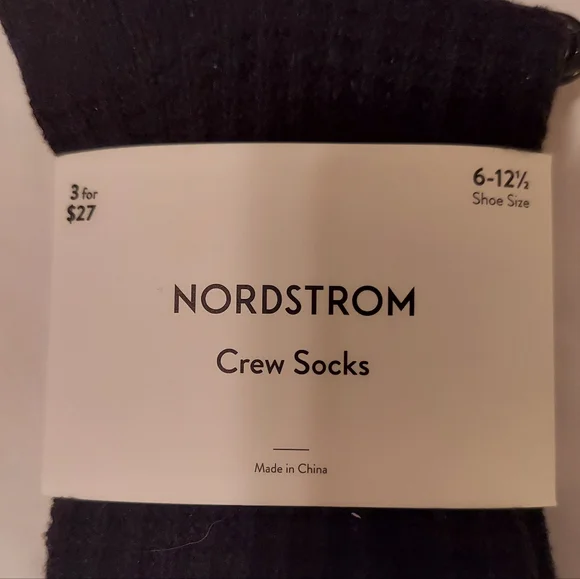 NEW Mens Nordstrom Waffle Crew Socks Black And White Size 6-12.5 - Picture 4 of 5